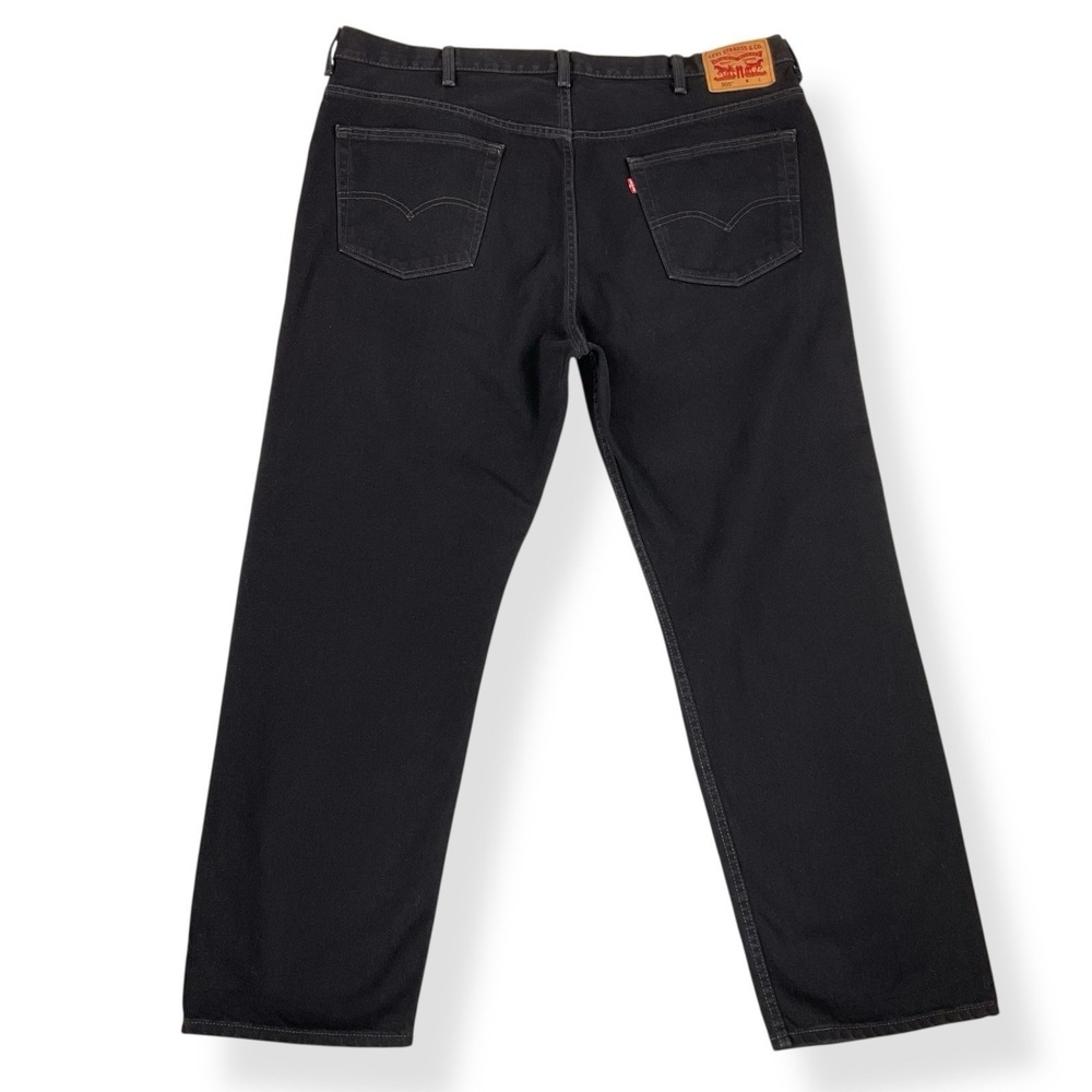 Levis Jeans Mens 46x32 (ACTUAL 44x30.5) Black 505 Cotton Straight Fit Denim